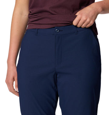 Columbia Leslie Falls II Stretch Pant navy security-pocket image highlights protected valuables