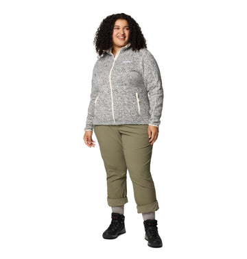 Columbia Leslie Falls II Stretch Pant stone green color suits city and trail adventures.