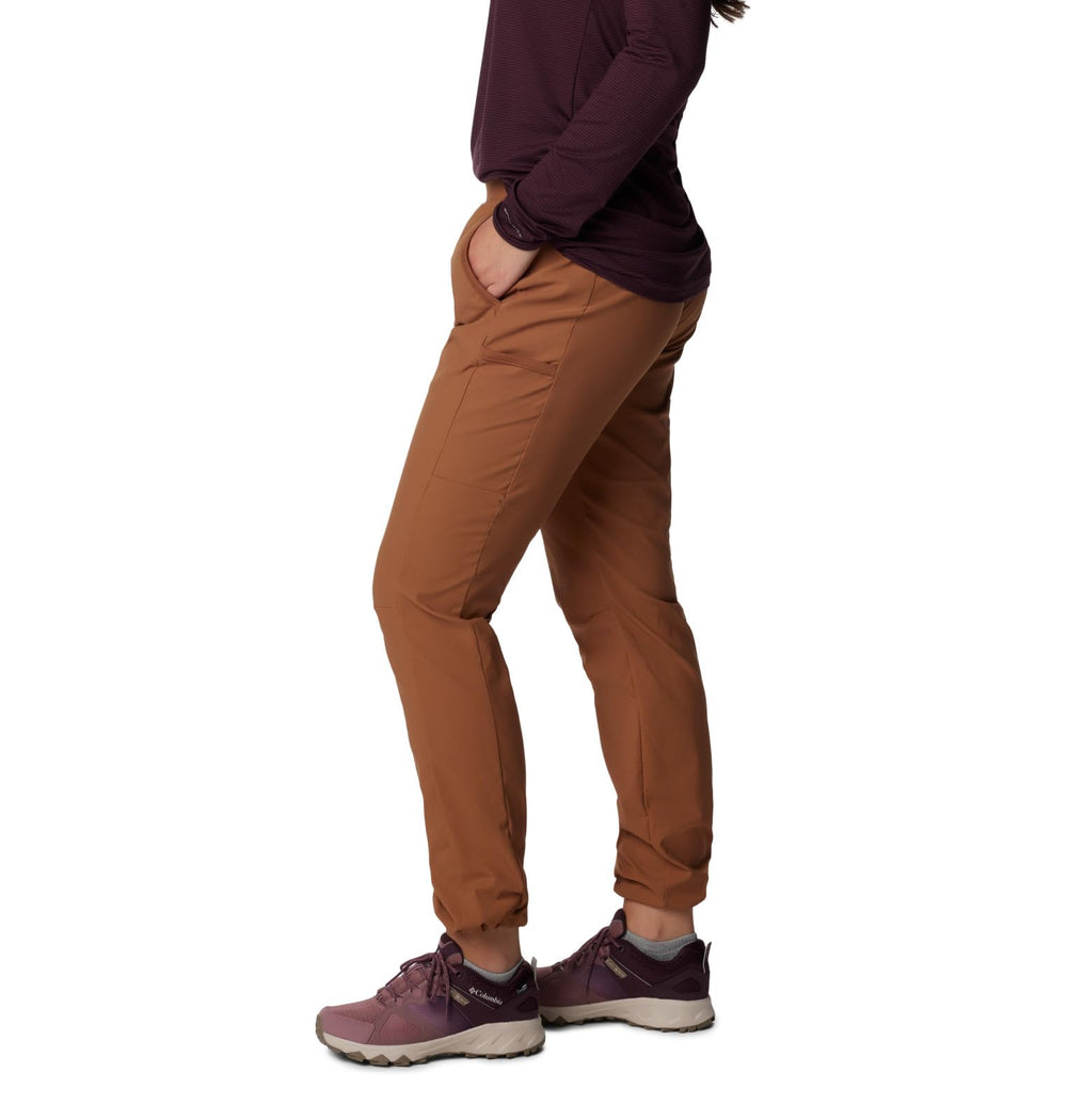 Columbia Leslie Falls Pant ankle cinches closeup highlighting adjustable fit