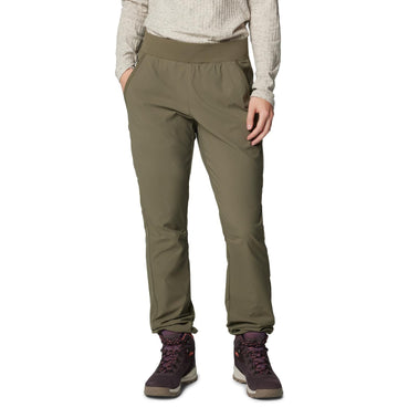 Columbia Leslie Falls pant front view highlights an active fit for hiking and everyday wear.