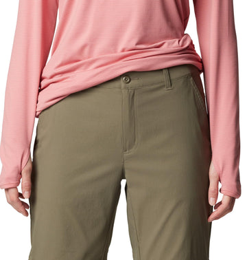 Columbia Leslie Falls pants articulated knees support flexible movement on rugged trails