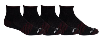 Columbia men's 4-pack everyday quarter socks in black provide all-day comfort for hikes