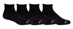 Columbia men's 4-pack everyday quarter socks in black provide all-day comfort for hikes
