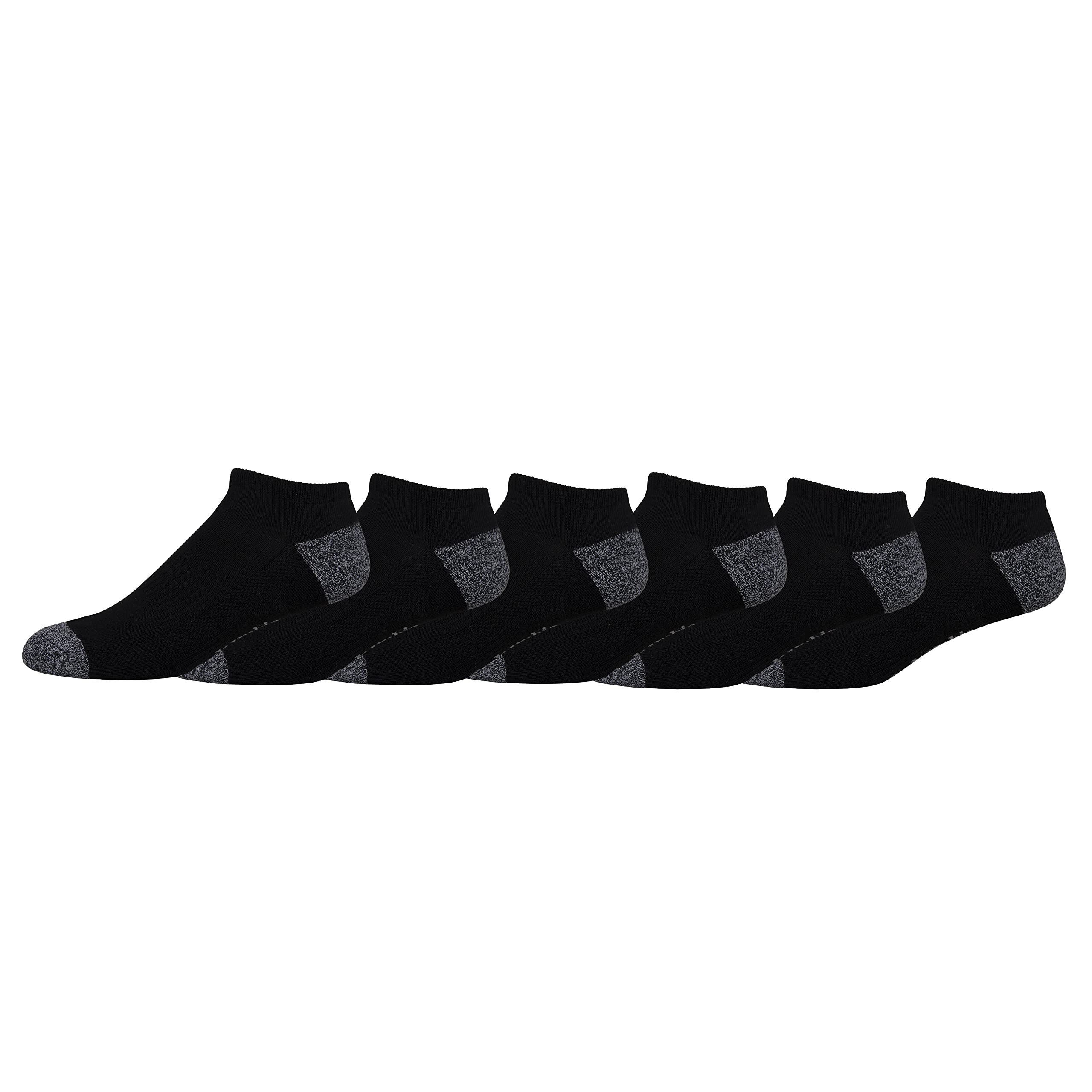 Columbia men's half cushion no-show socks with contrast heel for all-day sneaker comfort.
