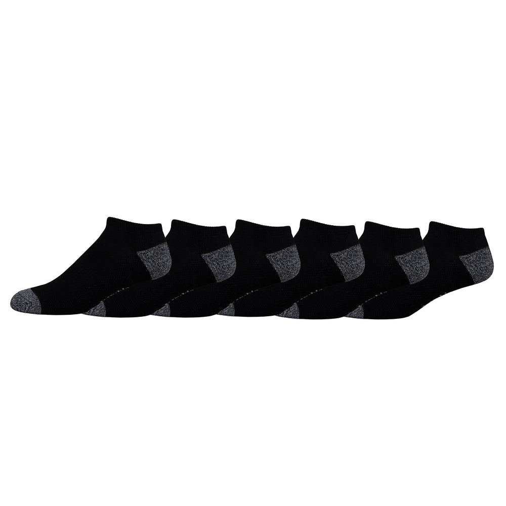 Columbia men's half cushion no-show socks with contrast heel for all-day sneaker comfort.