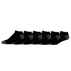 Columbia men's half cushion no-show socks with contrast heel for all-day sneaker comfort.