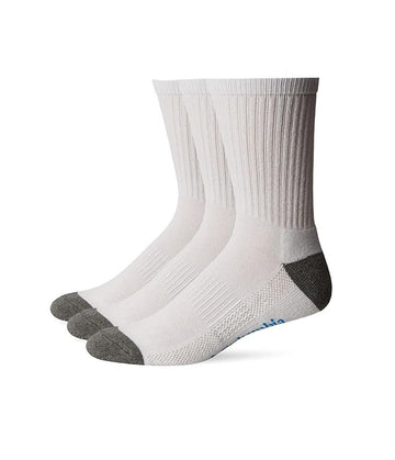 Columbia Men's Half Cushion Quarter Sock in white offers arch support and moisture-wicking comfort