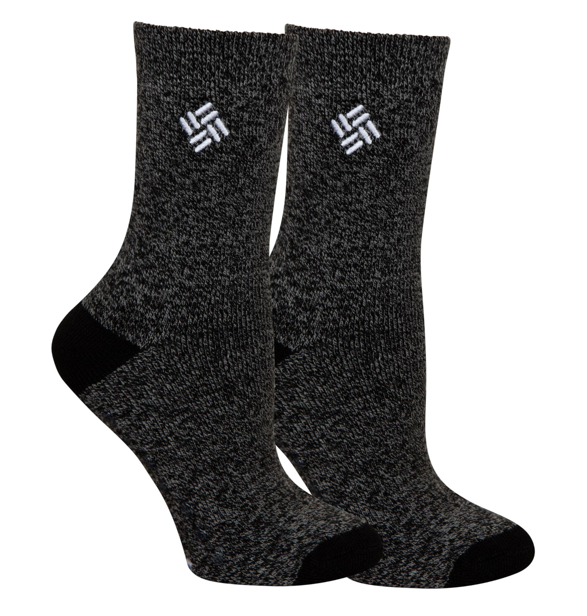 Columbia men's lounge crop crew socks in black, soft and moisture-wicking for all-day comfort.