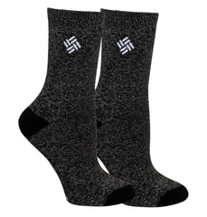 Columbia men's lounge crop crew socks in black, soft and moisture-wicking for all-day comfort.