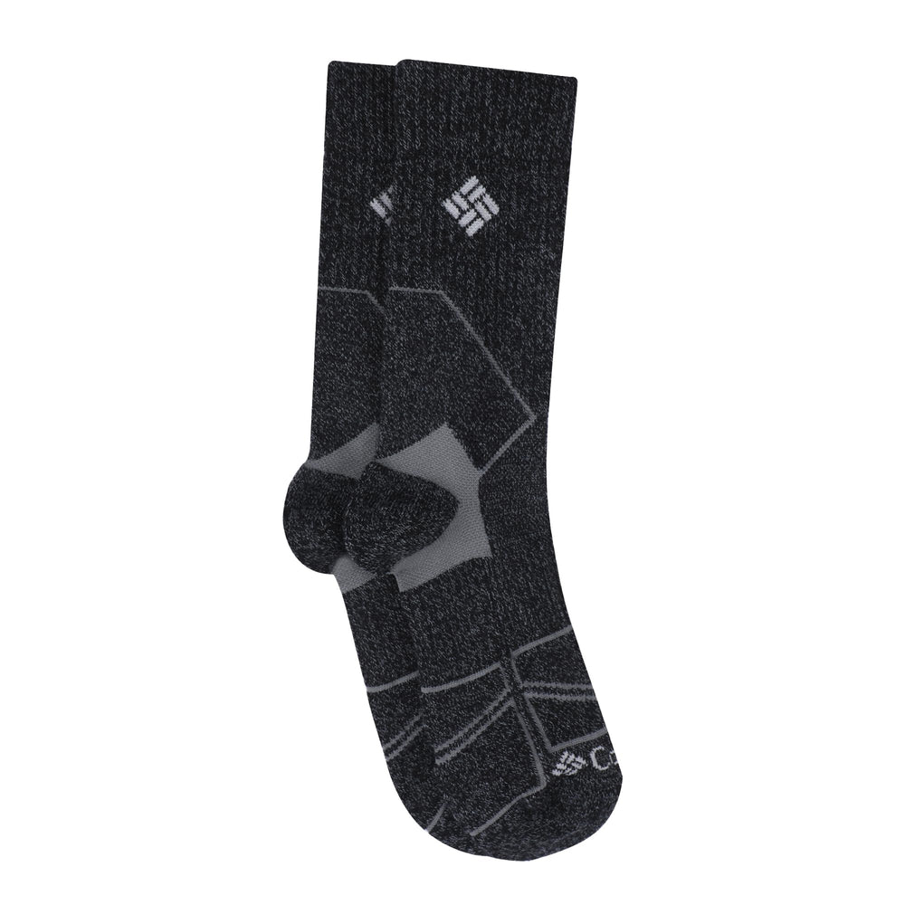 Columbia Men's Merino Wool Hiking Crew Socks charcoal pair with soft warmth for hikes