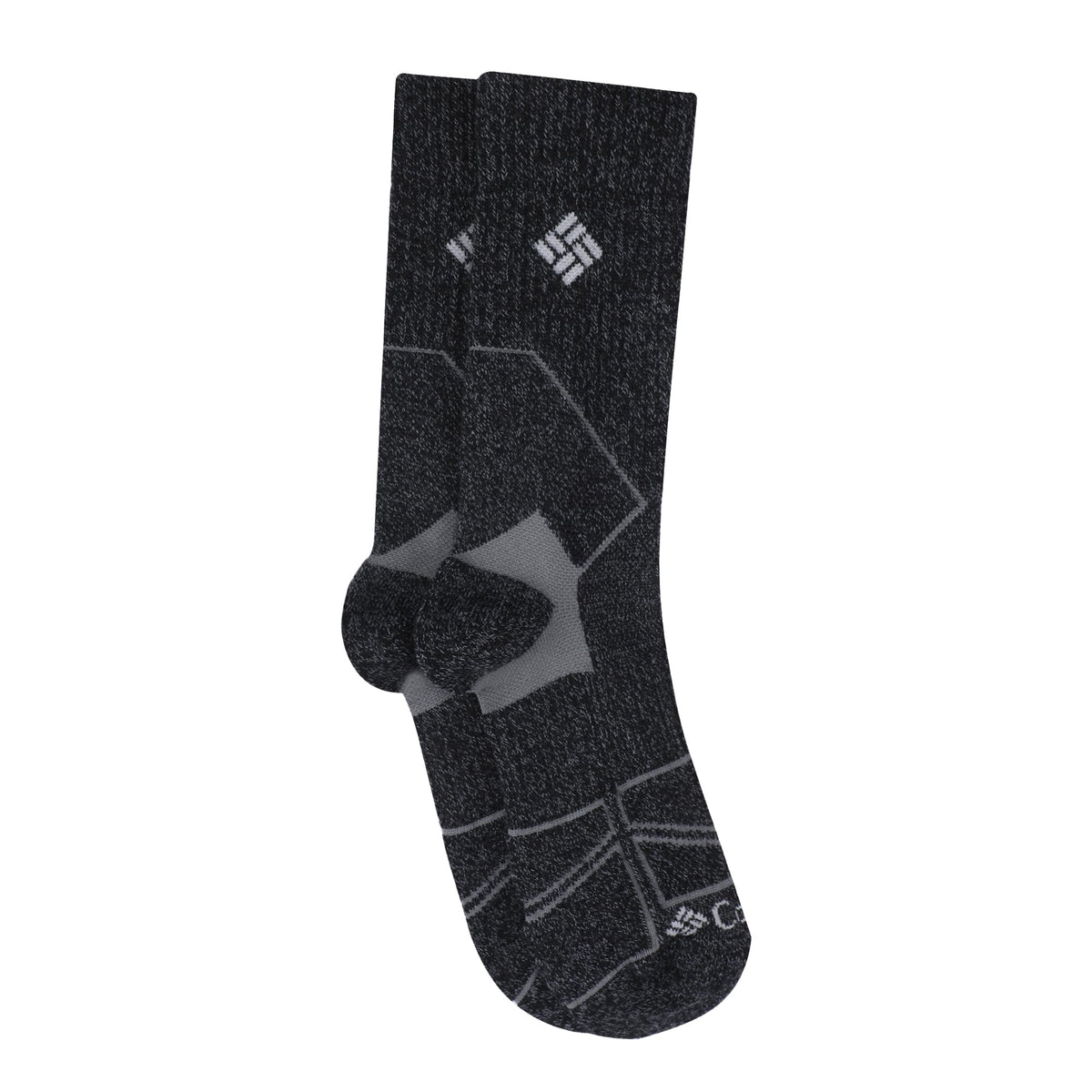 Columbia Men's Merino Wool Hiking Crew Socks charcoal pair with soft warmth for hikes