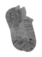 Columbia Merino Wool Tab No Show Socks Grey – close-up heel highlights comfort.