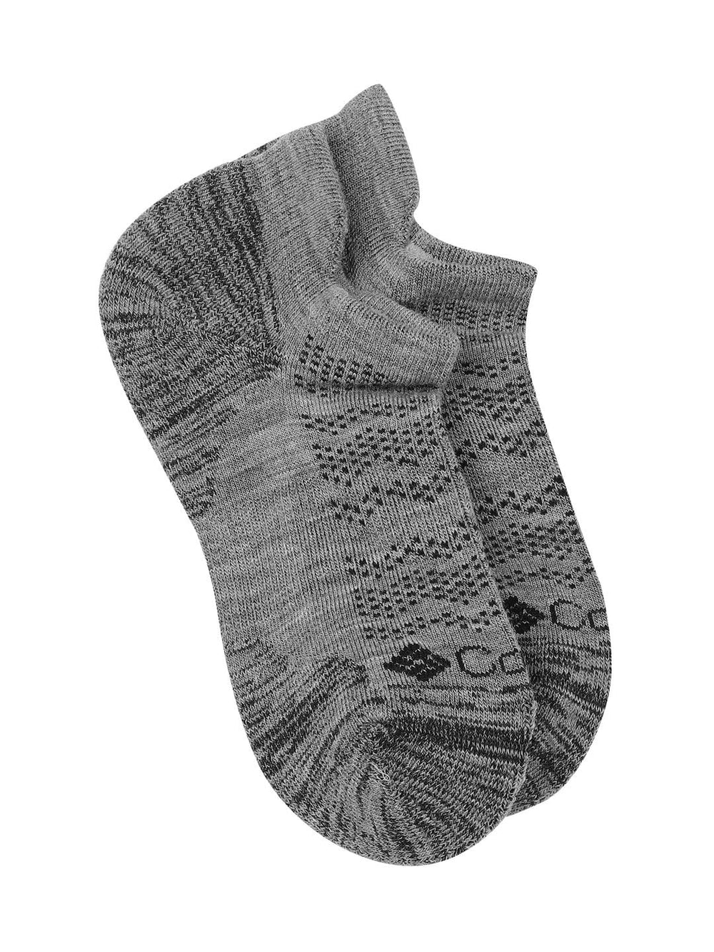 Columbia Merino Wool Tab No Show Socks in grey, front view for everyday wear.