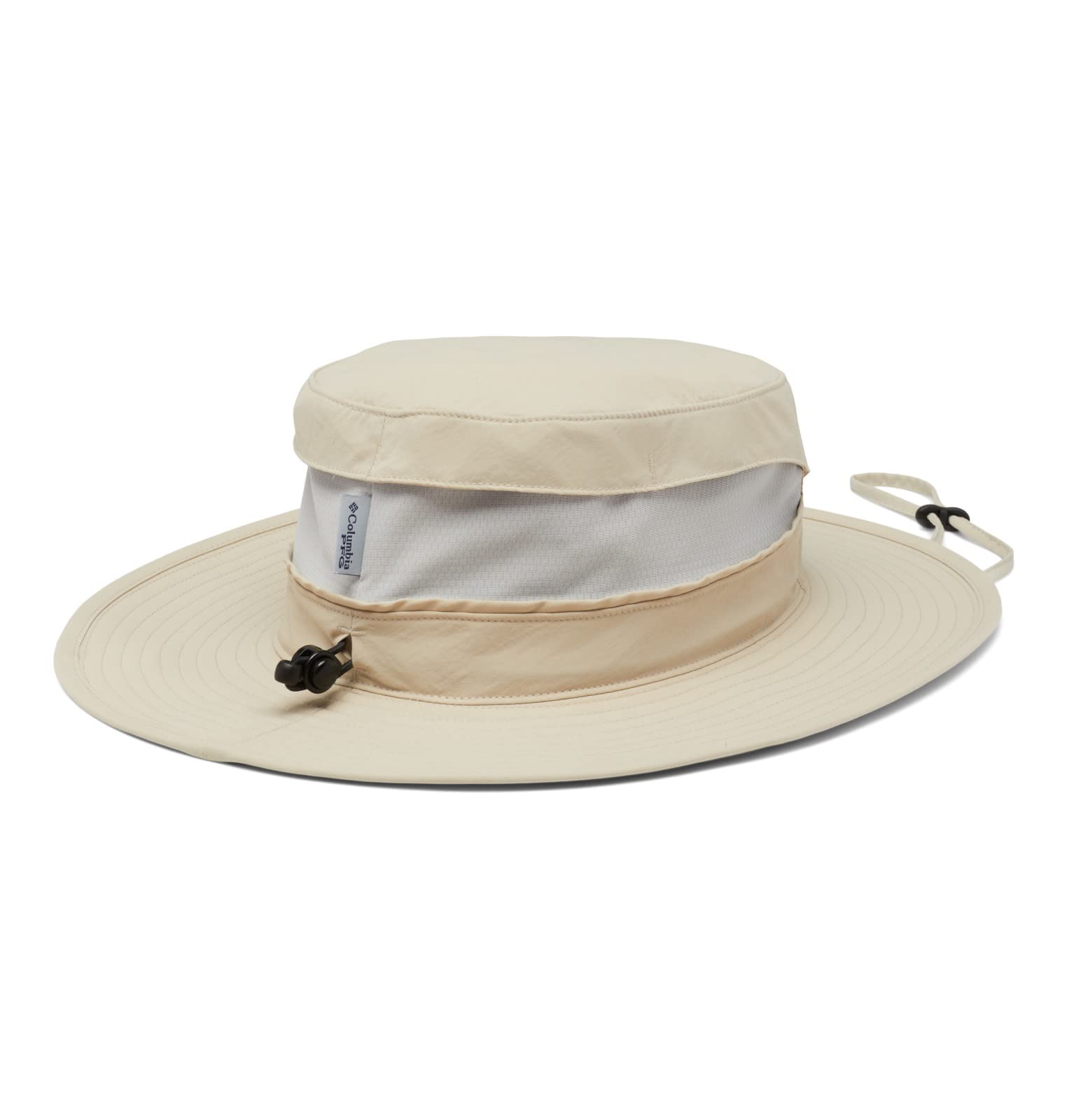 Columbia PFG Backcast Booney Fossil L/XL back view with adjustable chin strap