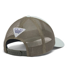 Columbia PFG Hooks mesh snap-back back-ventilated view highlighting ventilation for hot days.
