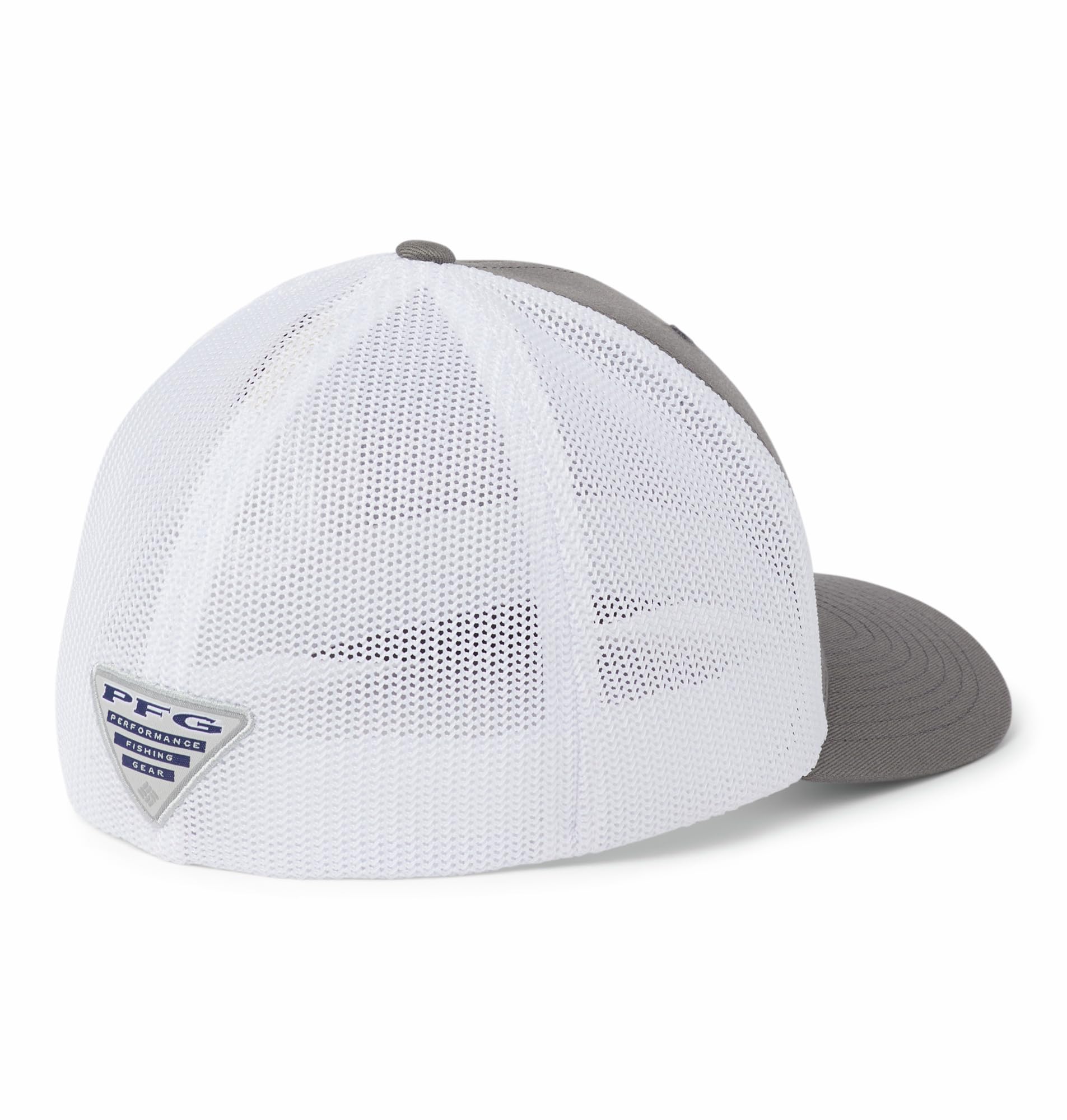 Columbia PFG Logo Mesh Ball Cap back view shows breathable mesh back for hot days
