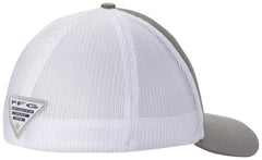 Columbia PFG Logo Mesh Ball Cap side emblem shows angling branding and stitching