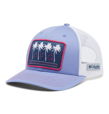Columbia PFG Mesh Ball Cap Violet Sea front view sun protection