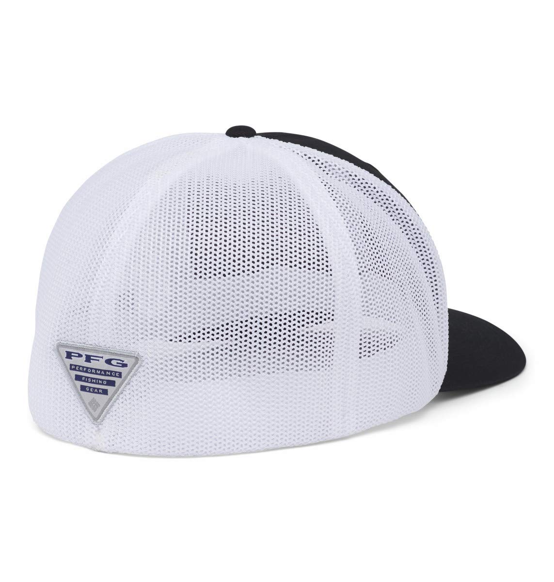 Columbia PFG Mesh Ball Cap XXL patch detail, breathable and versatile
