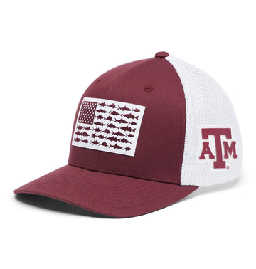 Columbia PFG Mesh Fish Flag cap front view for sun protection and all-day comfort