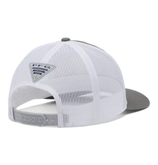 Columbia PFG Mesh Fish Flag Cap side view with subtle branding and breathable mesh
