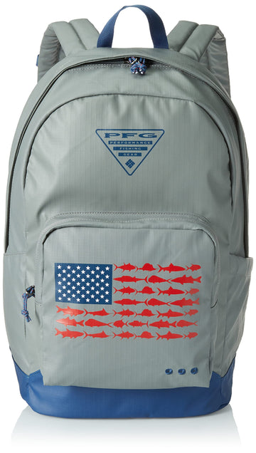 Columbia PFG Zigzag 22L backpack front view with organized compartments for daily use.
