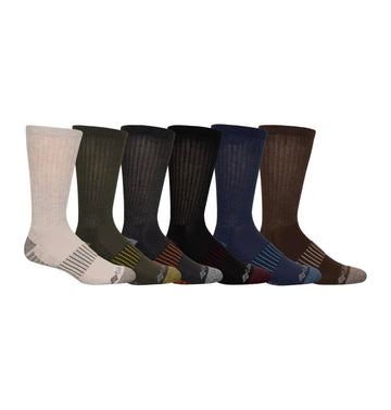 Columbia Pique Footbed Crew Socks in black provide arch support for all-day comfort.