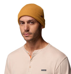 Columbia Portside Fisherman Beanie Maple Sugar, side profile for versatile outdoor wear.