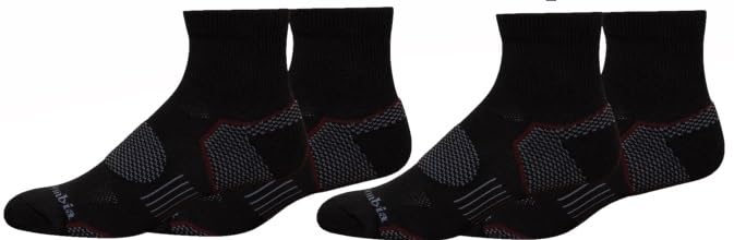 Columbia quarter balance point sock pack offers arch support and moisture management for hiking