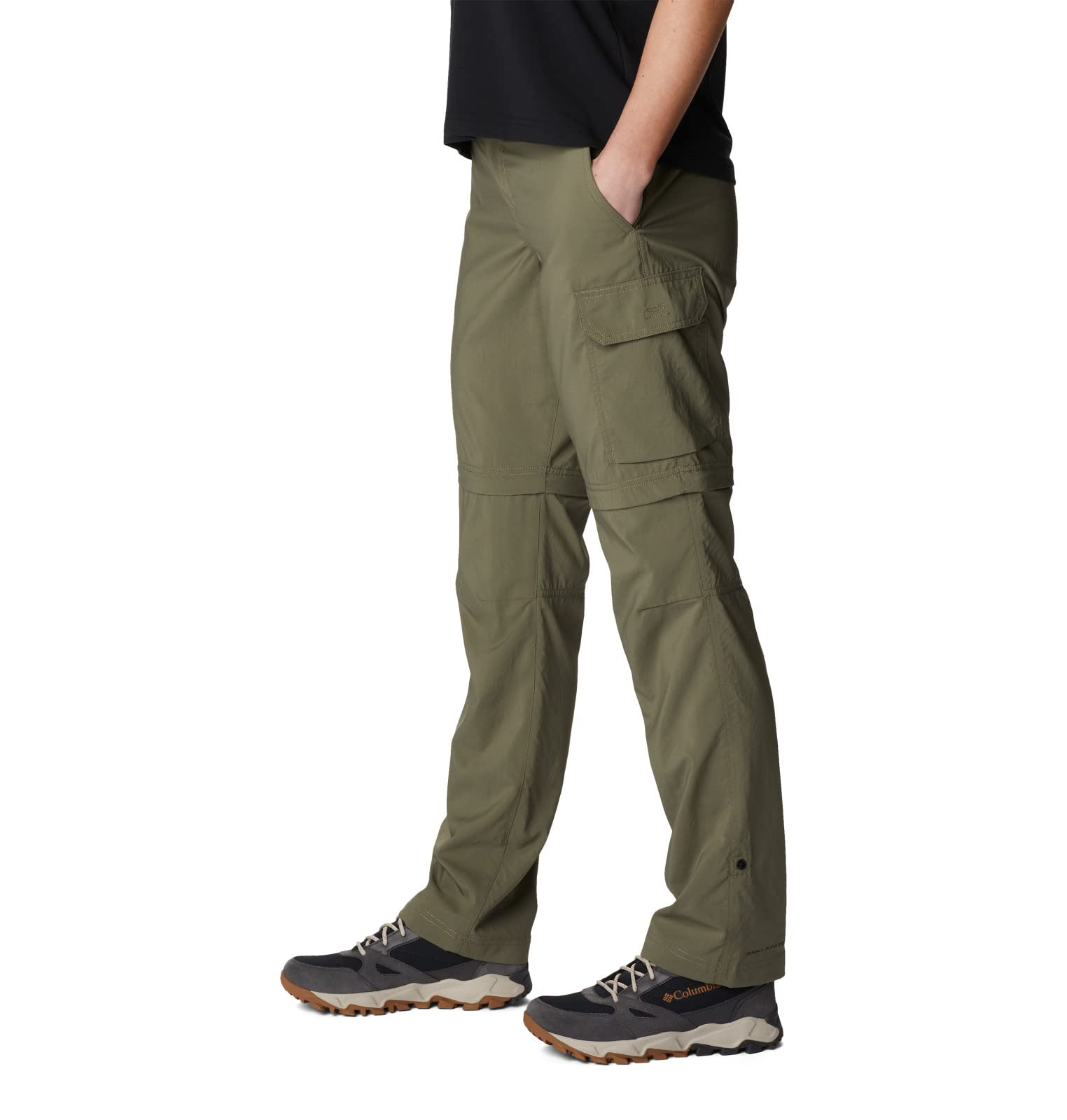 Columbia Silver Ridge Utility Convertible Pant zip-off legs, convert to shorts for changing weather.