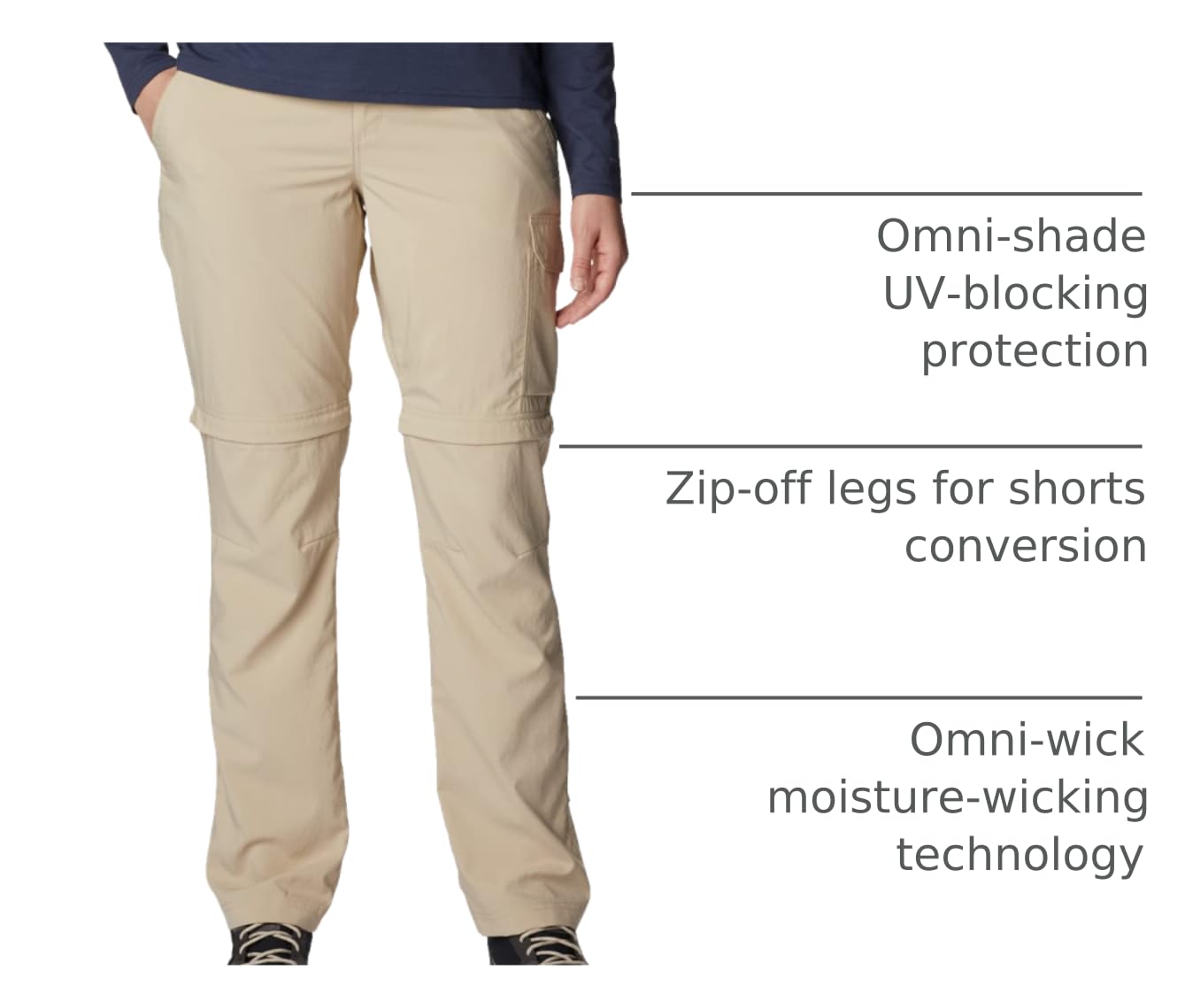 Columbia Silver Ridge Utility Pant waistband adjustable for a secure fit