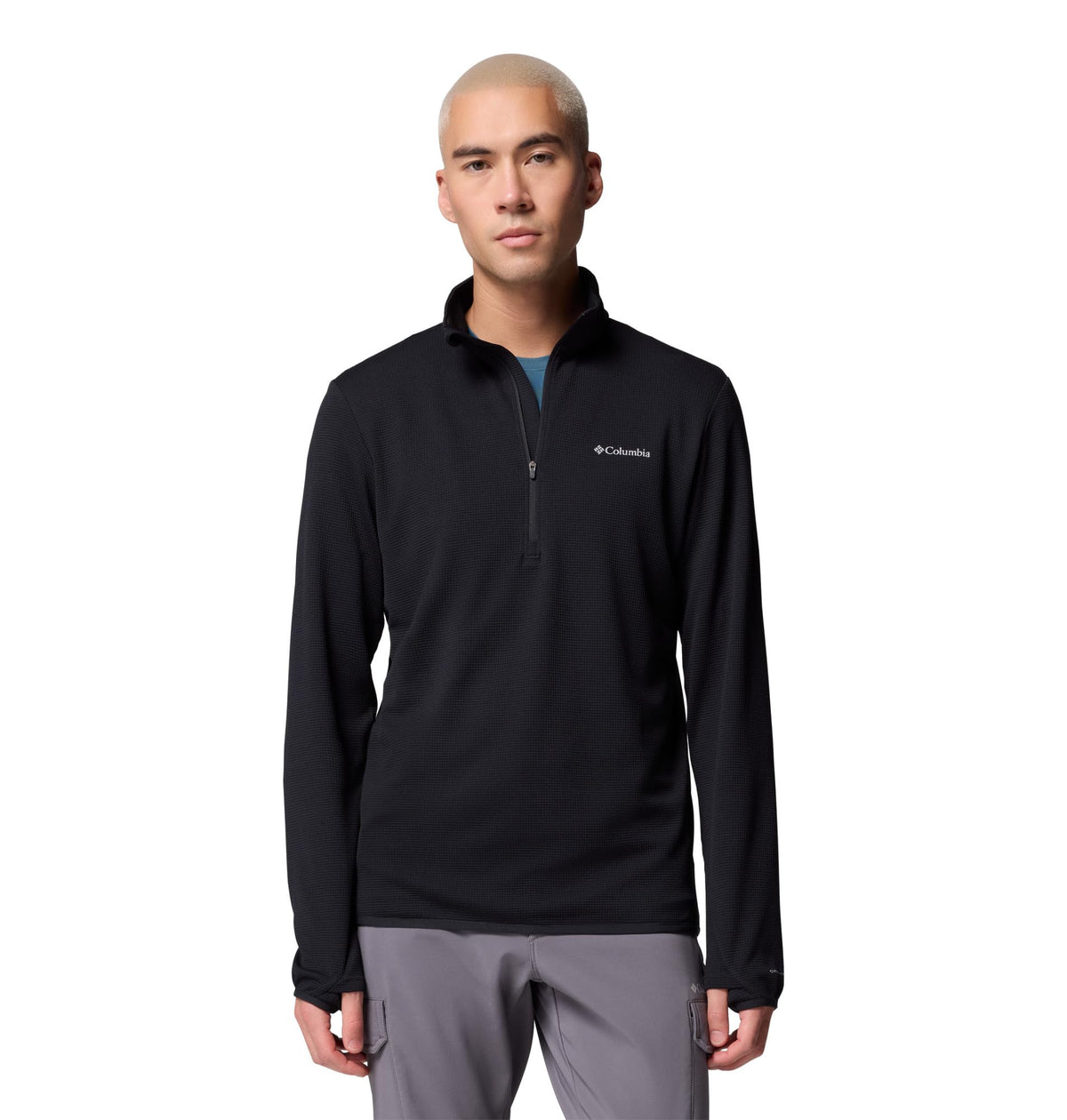 Columbia Tech Trail Utility Warm Half Zip front view; versatile outdoor layer for chilly hikes.