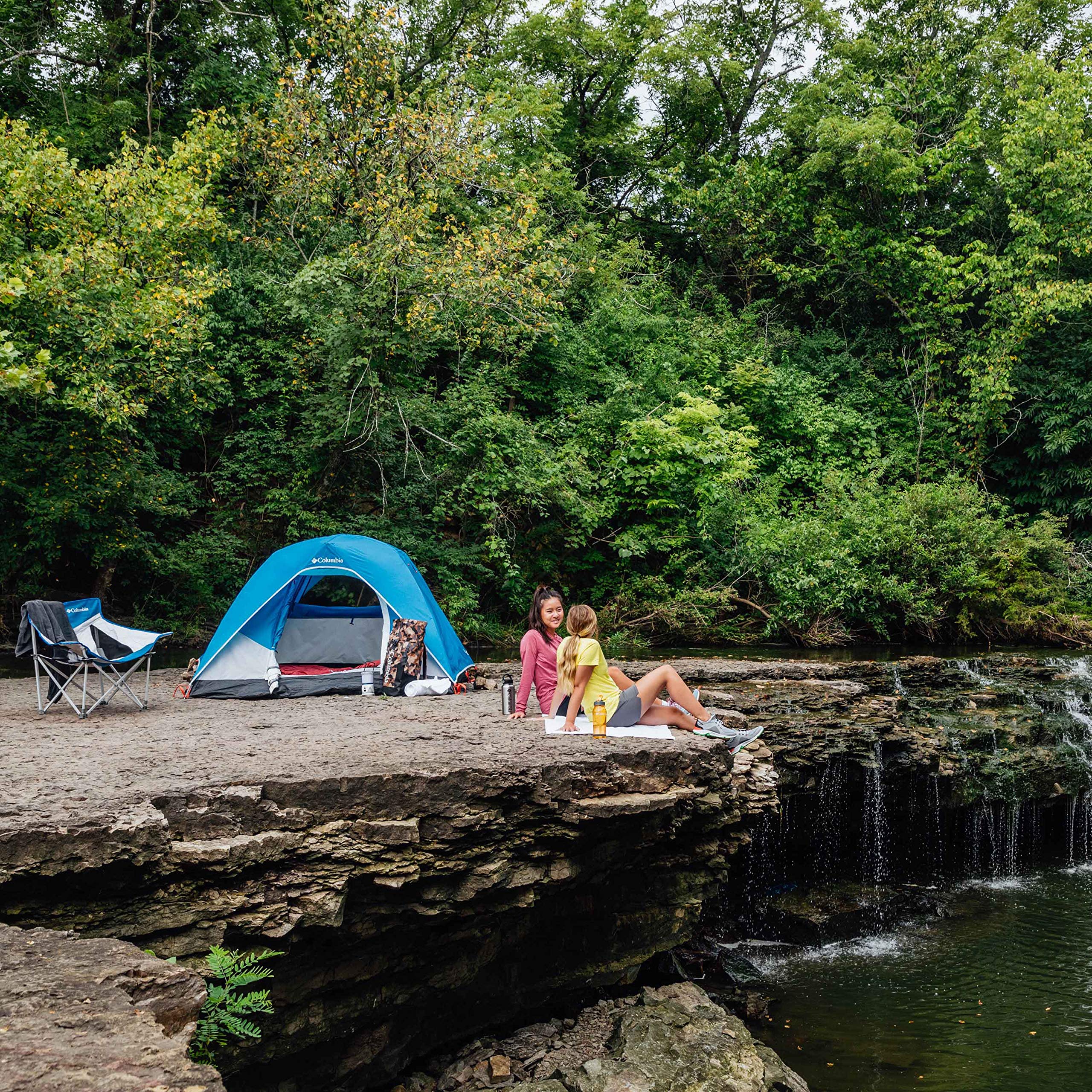 Columbia Tent magnetic-door-closure enables smooth entry without zippers at night.