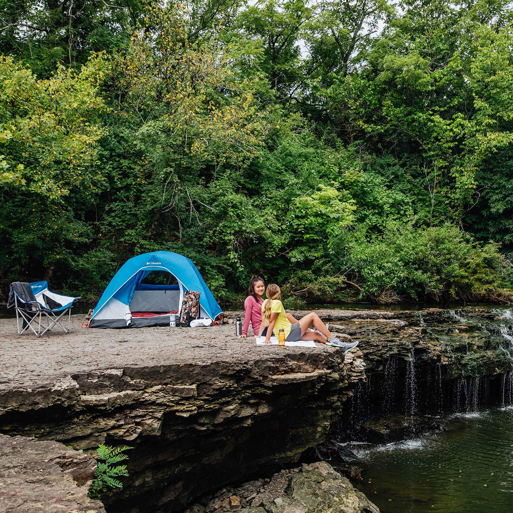Columbia Tent magnetic-door-closure enables smooth entry without zippers at night.