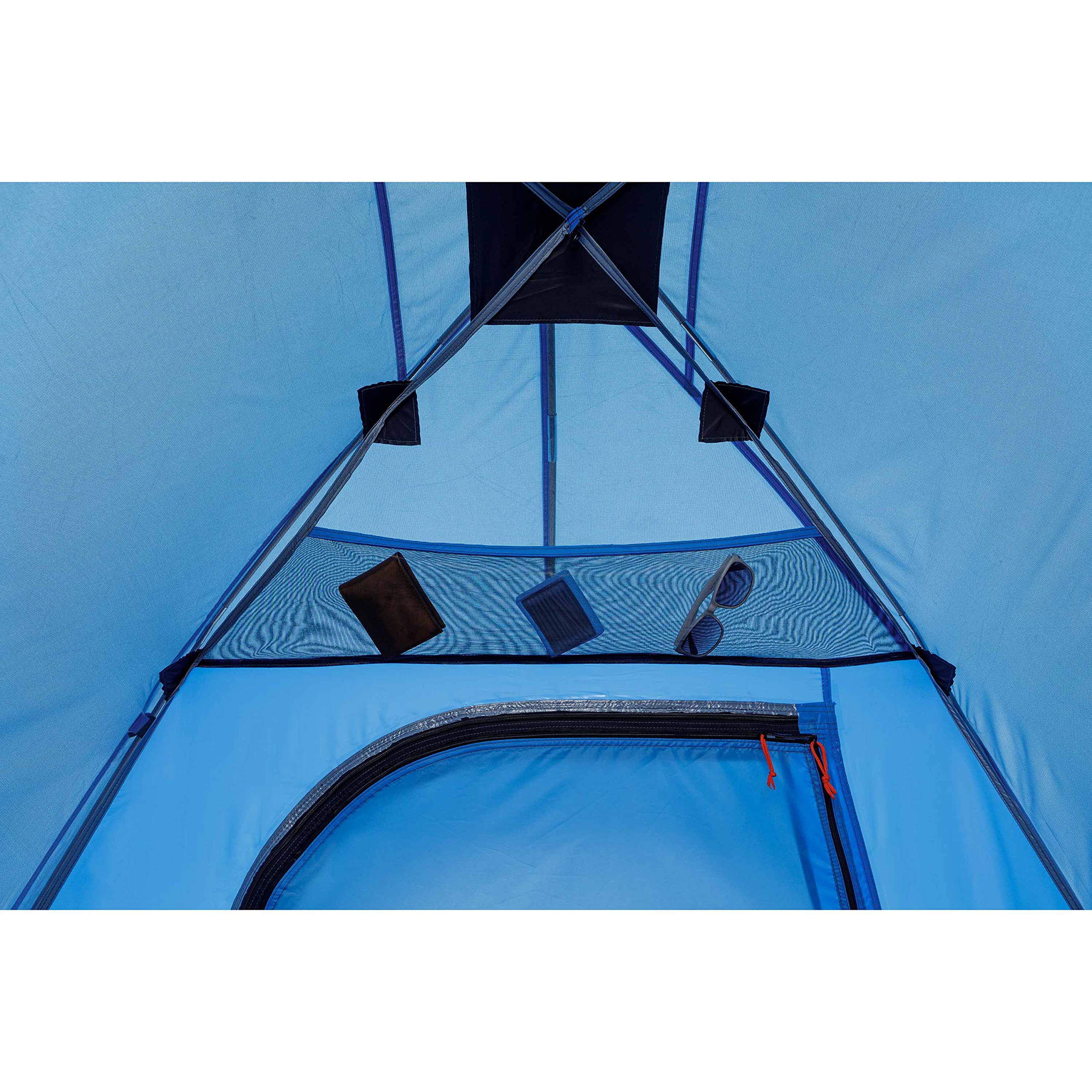 Columbia Tent water-resistant-materials keeps gear dry during drizzles and misty mornings.