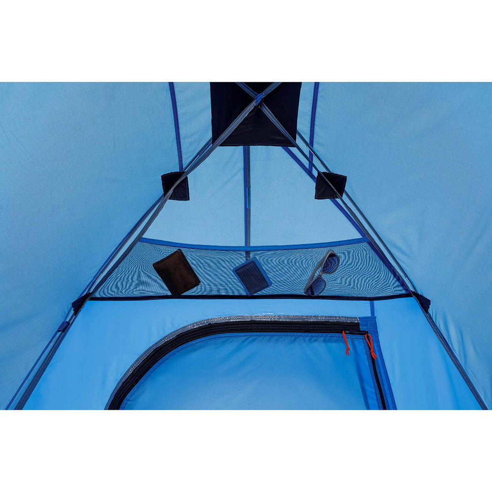 Columbia Tent water-resistant-materials keeps gear dry during drizzles and misty mornings.