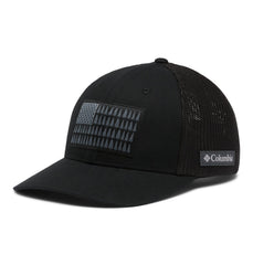 Columbia Tree Flag Mesh Ball Cap with low-profile black design for sun protection on outdoor days.