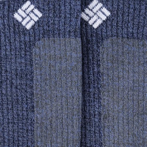 Columbia Ultra Light Weight Hiker Crew Socks navy packaged view indicating one pair per package