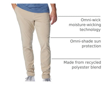 Columbia Uncharted Pant Ancient Fossil waistband close-up with stretch waist