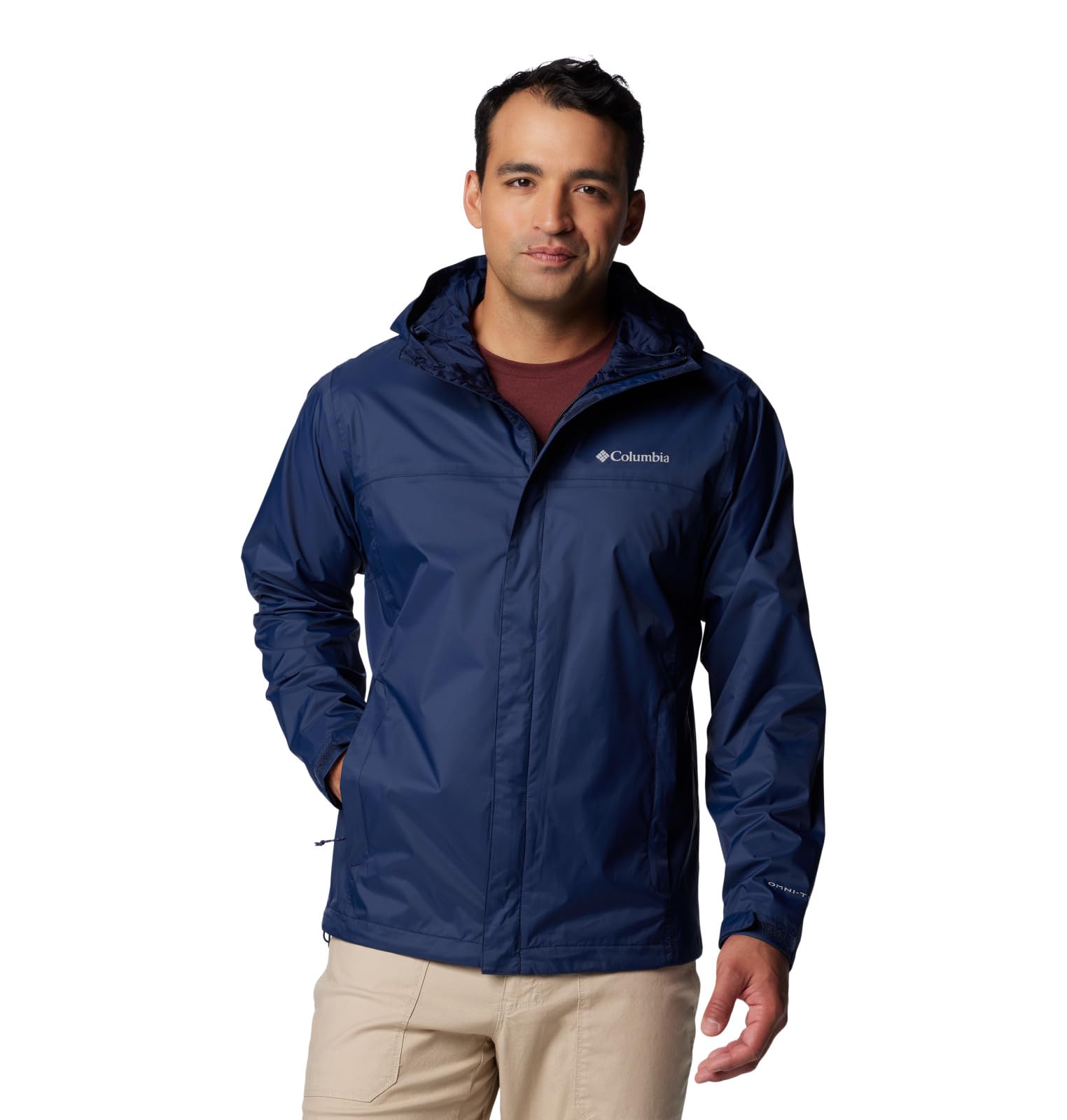 Columbia Watertight II jacket waterproof shell protects you in rainstorms.