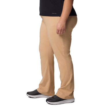 Columbia All Seasons Bootcut Pant Canoe fabric texture highlights comfort stretch weave.