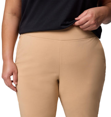 Columbia bootcut pant canoe zippered stash pocket securely holds keys and cards.