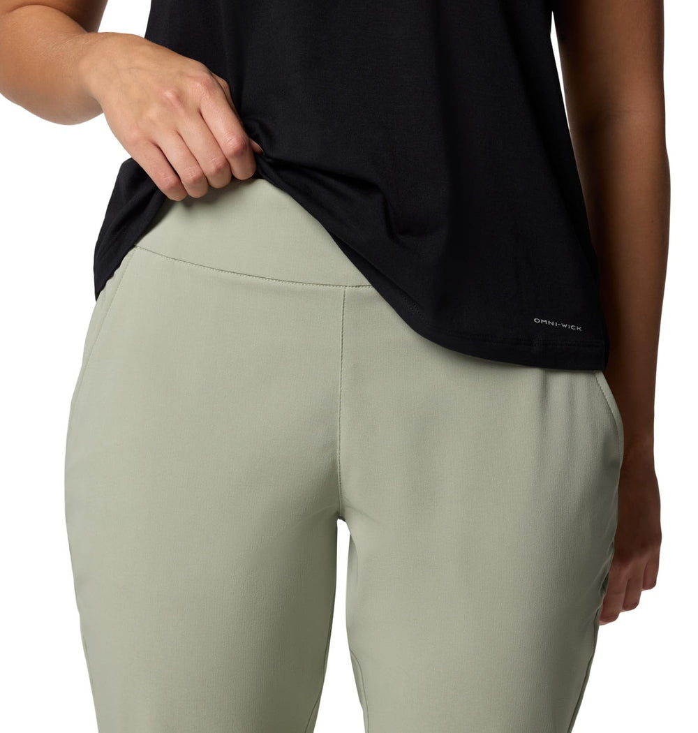 Columbia women's all-seasons bootcut pant Safari - side pocket detail for secure storage.