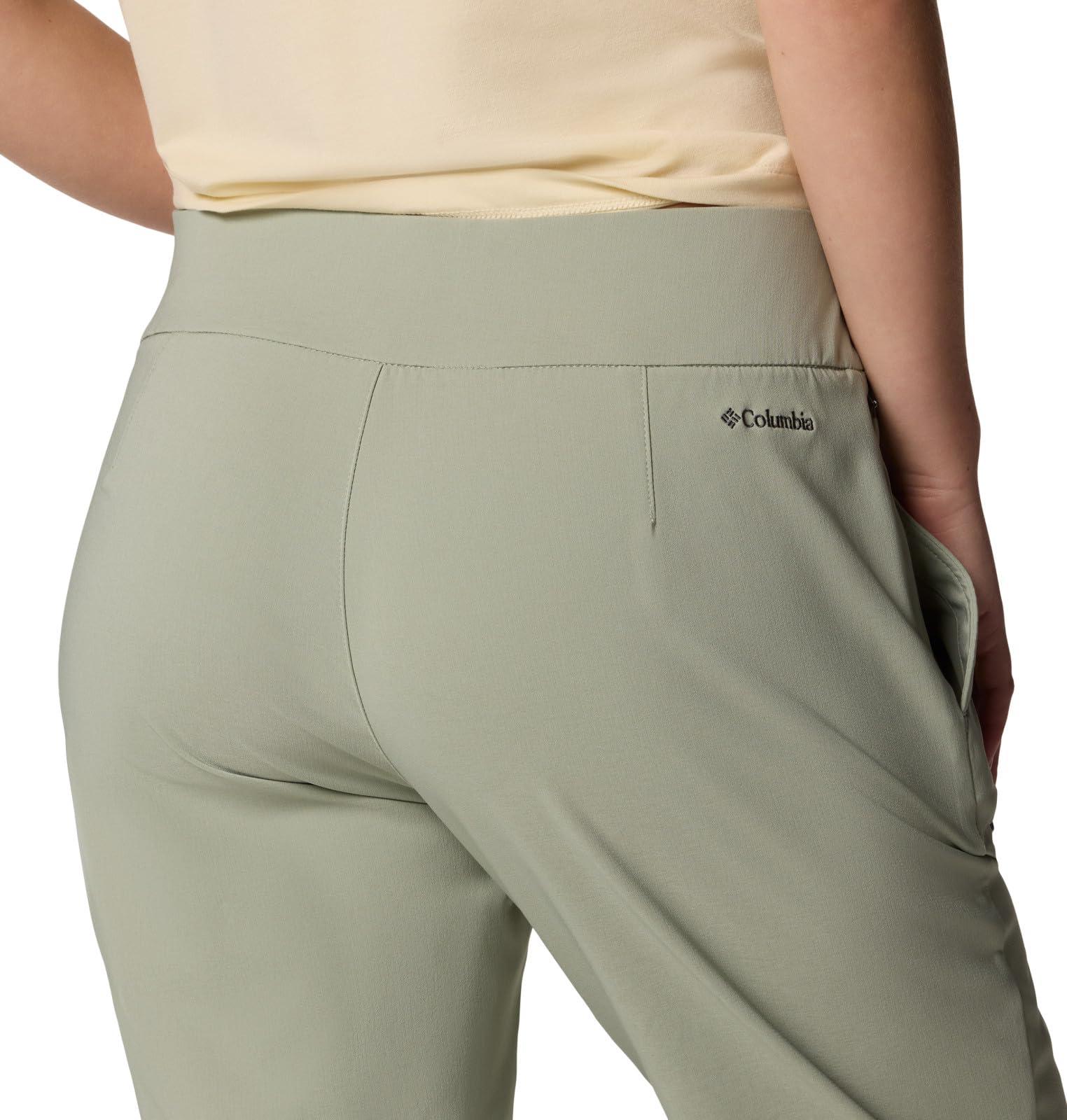 Columbia Women's All Seasons Capri Safari fabric texture emphasizing stretch and comfort on active days