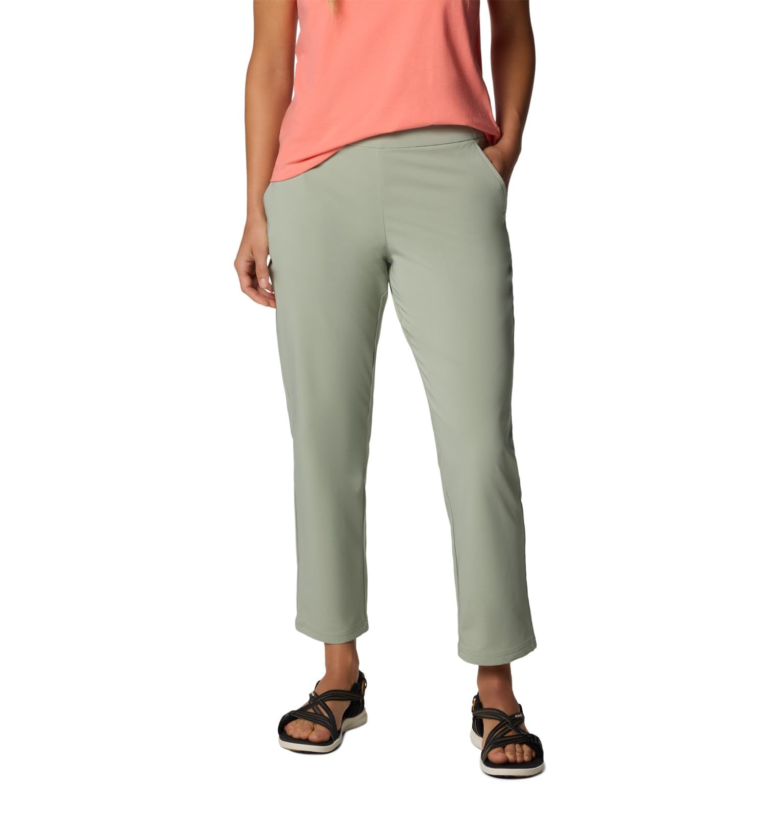 Columbia Women's All Seasons Pull-On Pant Safari front view for hiking and casual wear.