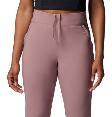Columbia Women's Anytime Pull-On Pant II Fig on trail with stain resistance.