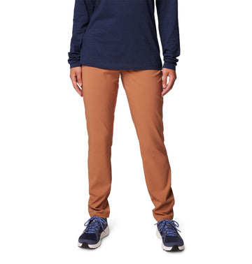 Columbia women's Anytime Slim Pull-On Pant II camel brown front view for all-day comfort