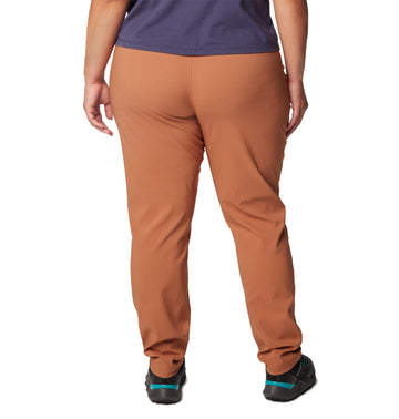 Columbia women's Anytime Slim Pull-On Pant II full-length model demonstrates versatile travel-ready silhouette