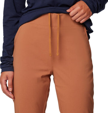 Columbia women's Anytime Slim Pull-On Pant II gusset detail for comfortable movement
