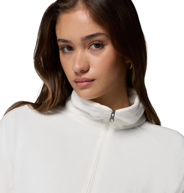 Columbia Glacial IV fleece folded on table indicating compact travel warmth